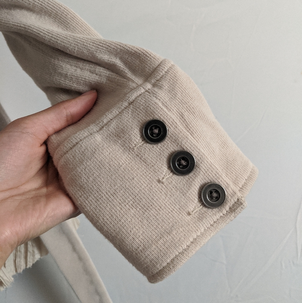 Free People Layered Ruffle Military Jacket Sz 8 - Picture 6 of 11